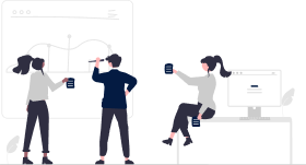 ハッカソン本番の様子を示すイラスト